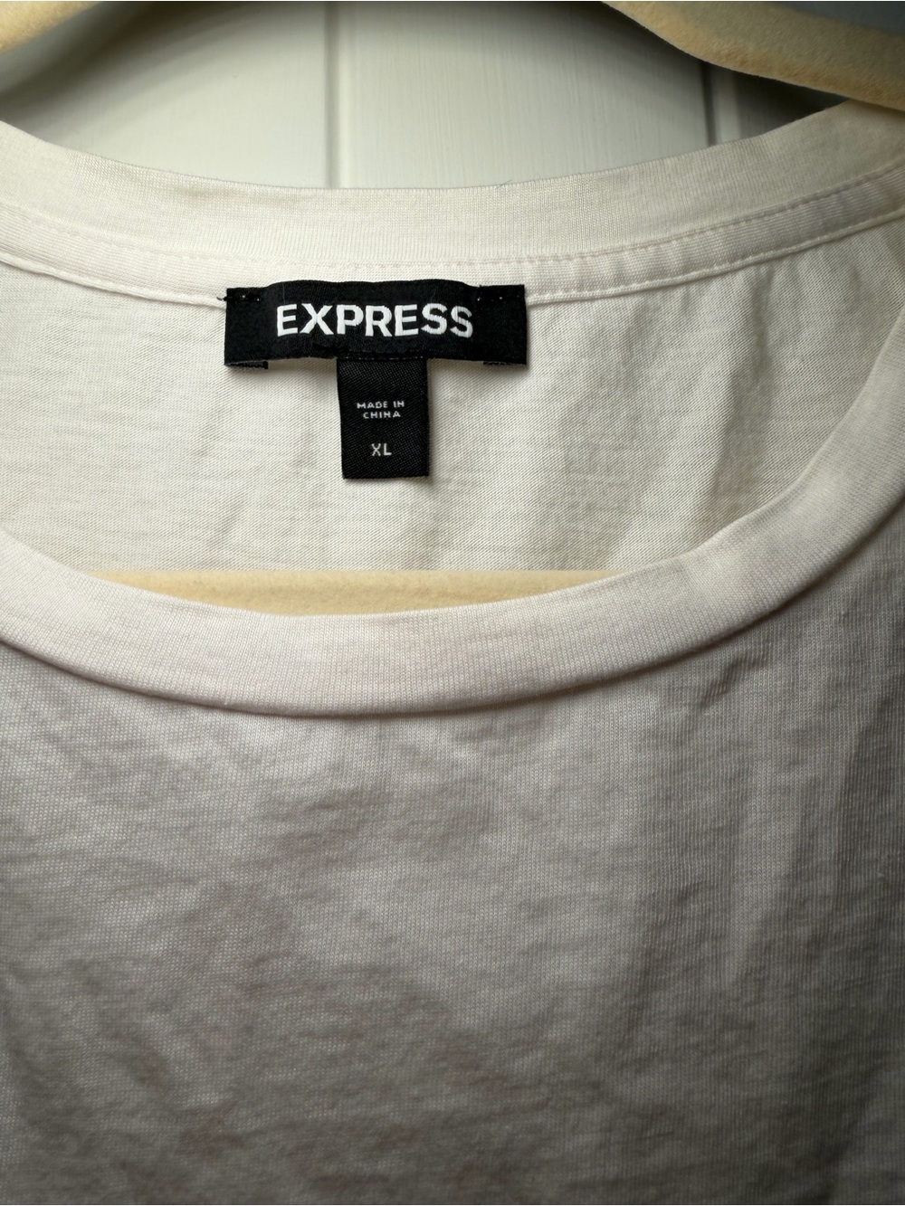 Express Cream Ruffle Sleeve Short Sleeve Top - Picture 5 of 5